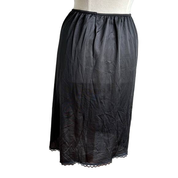 Vintage Warner’s Black Midi Wrap Front Slip Skirt - Picture 4 of 6